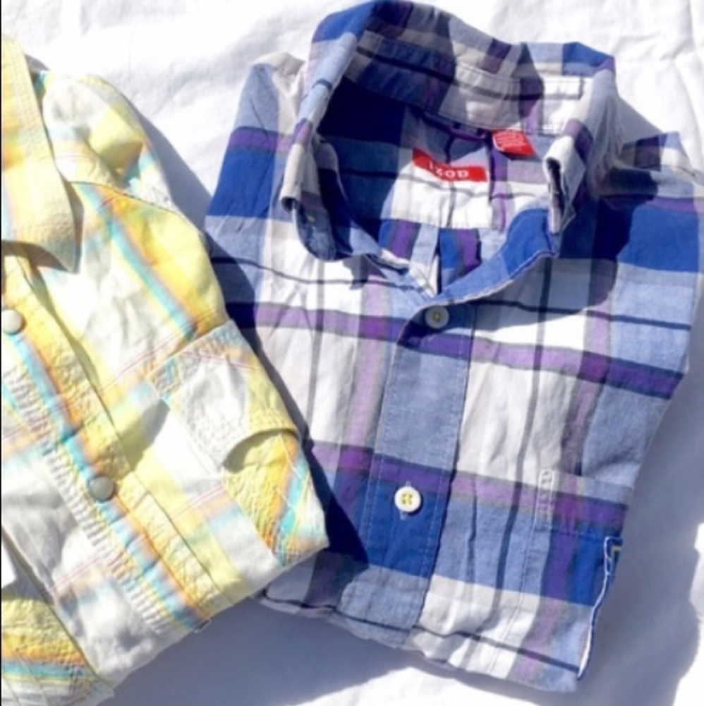 IZOD plaid button down